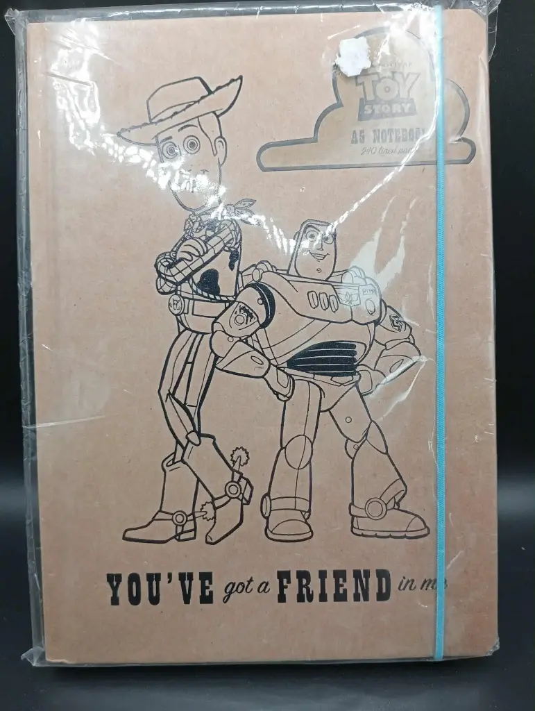 Carnet Toy Story A5 — neuf scellé (élastique bleu)