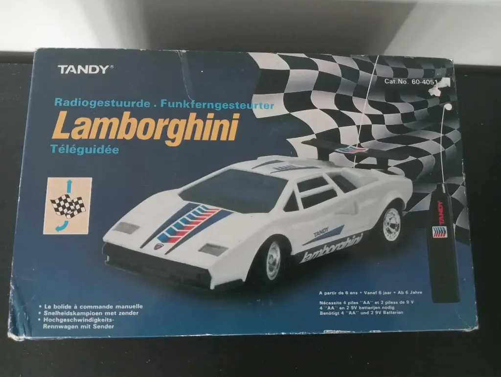 Lamborghini Countach TANDY – RC-auto vintage in doos, niet getest