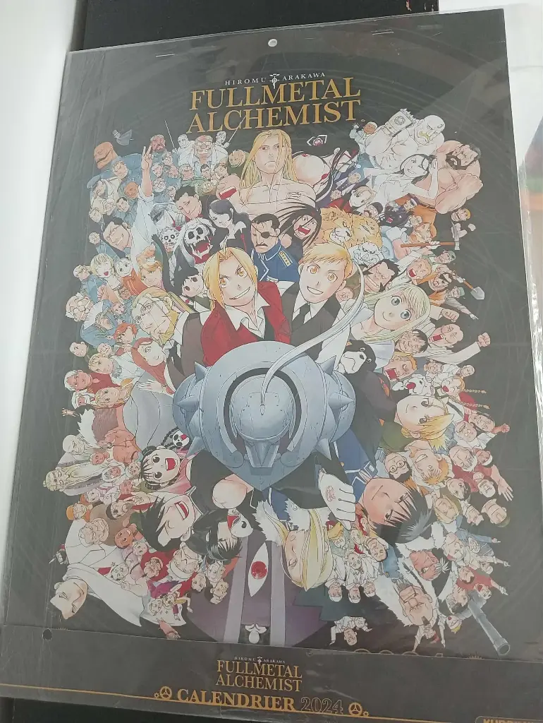 Calendrier Fullmetal Alchemist 2024 – 12 illustrations manga, neuf sous plastique
