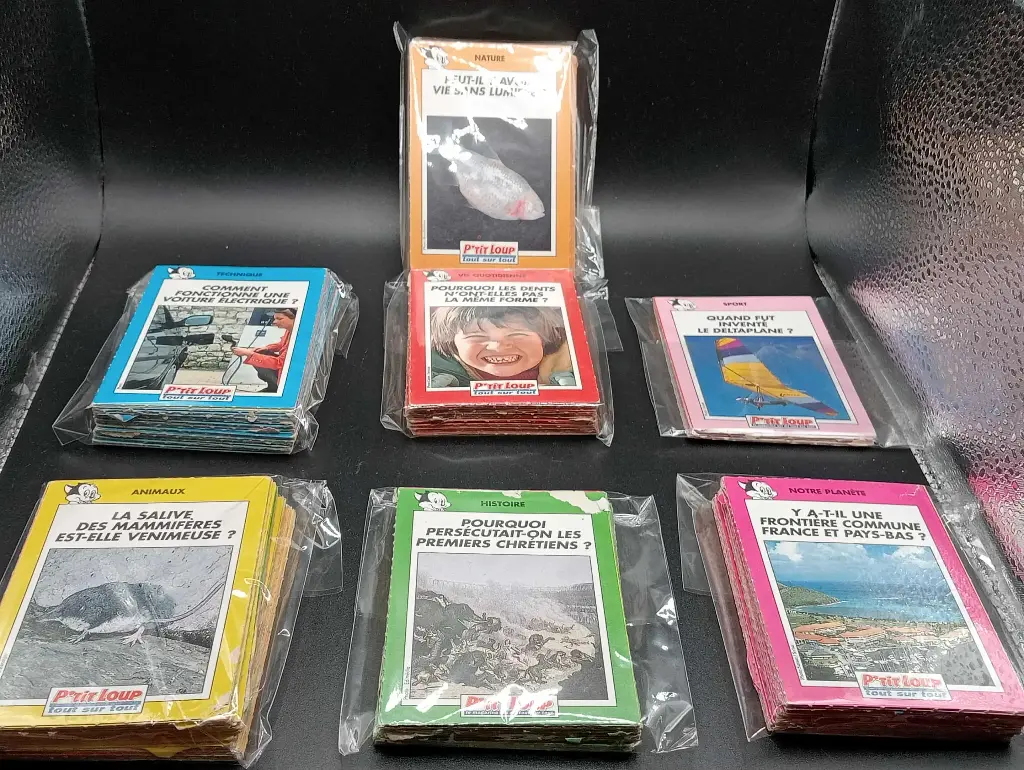 P’tit Loup – Lot de 7 séries éducatives, paquets incomplets (≈10 à ≈30 cartes)