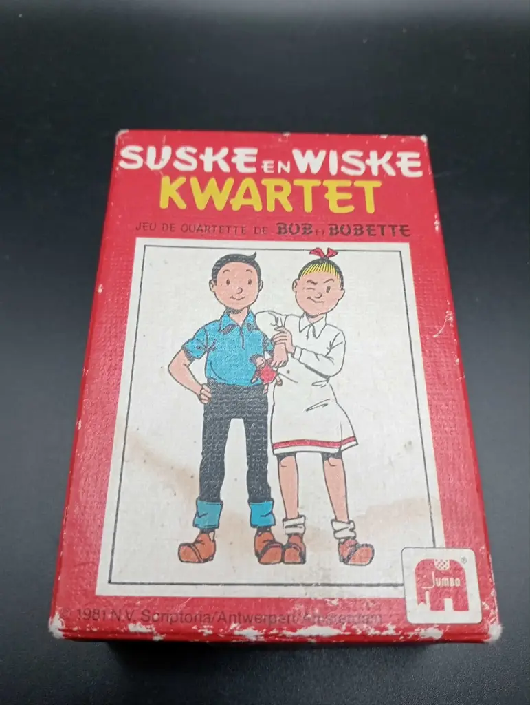 Suske en Wiske – Jeu de quartette vintage 1981, 31 cartes, Bob et Bobette en famille !