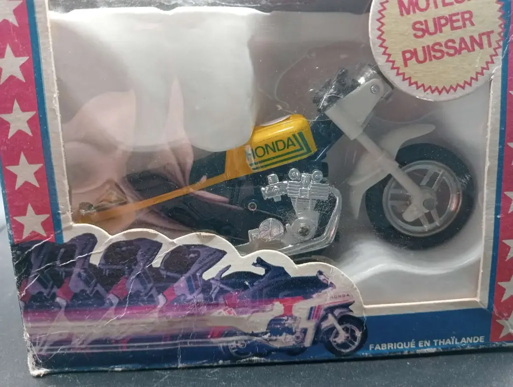 Moto de brinquedo vintage HONDA fricção + caixa (Tailândia)