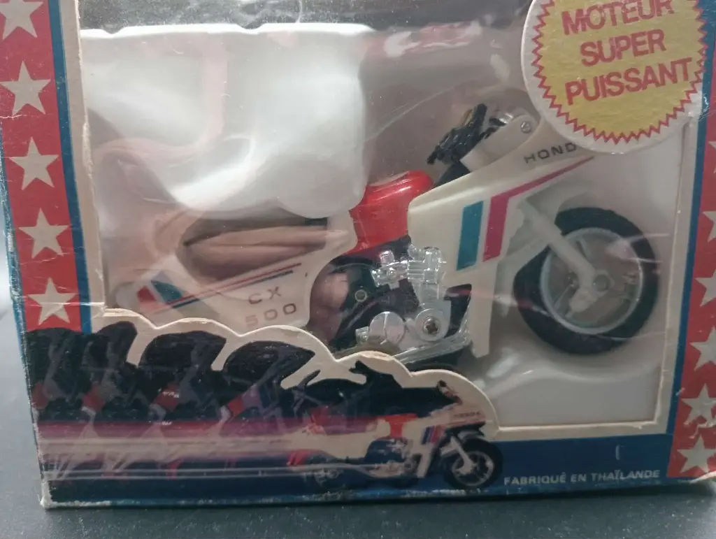 Moto de brinquedo vintage HONDA CX 500 fricção + caixa (Tailândia)