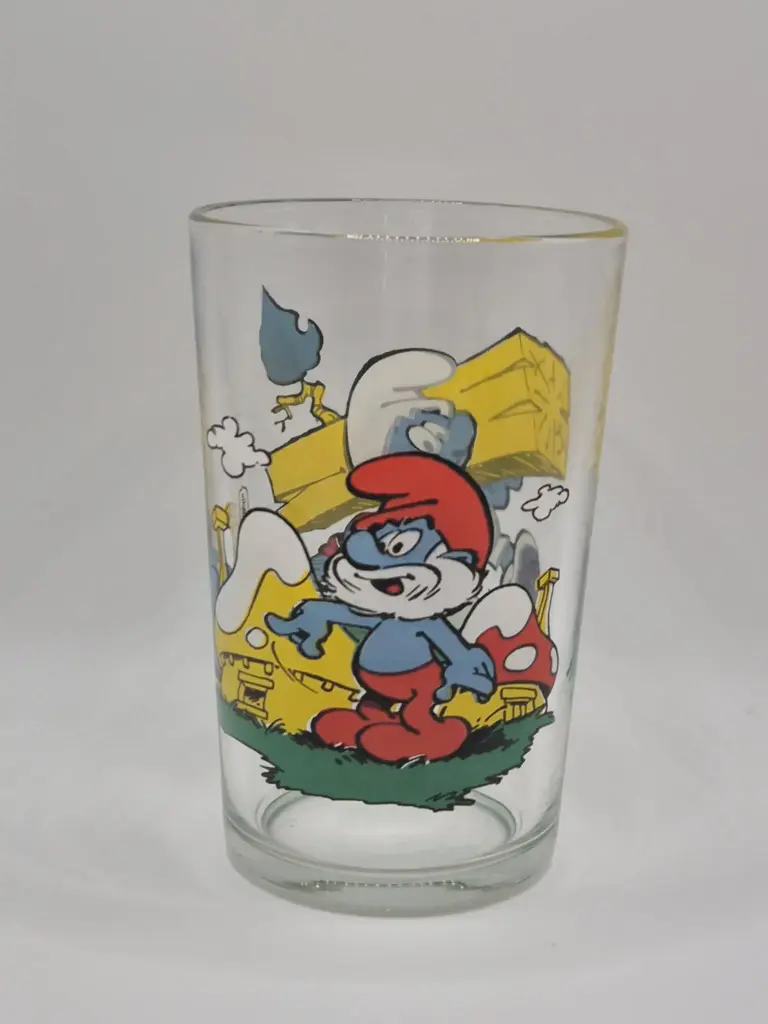 Verre schtroumpfs Bénédictin - aménagement du village