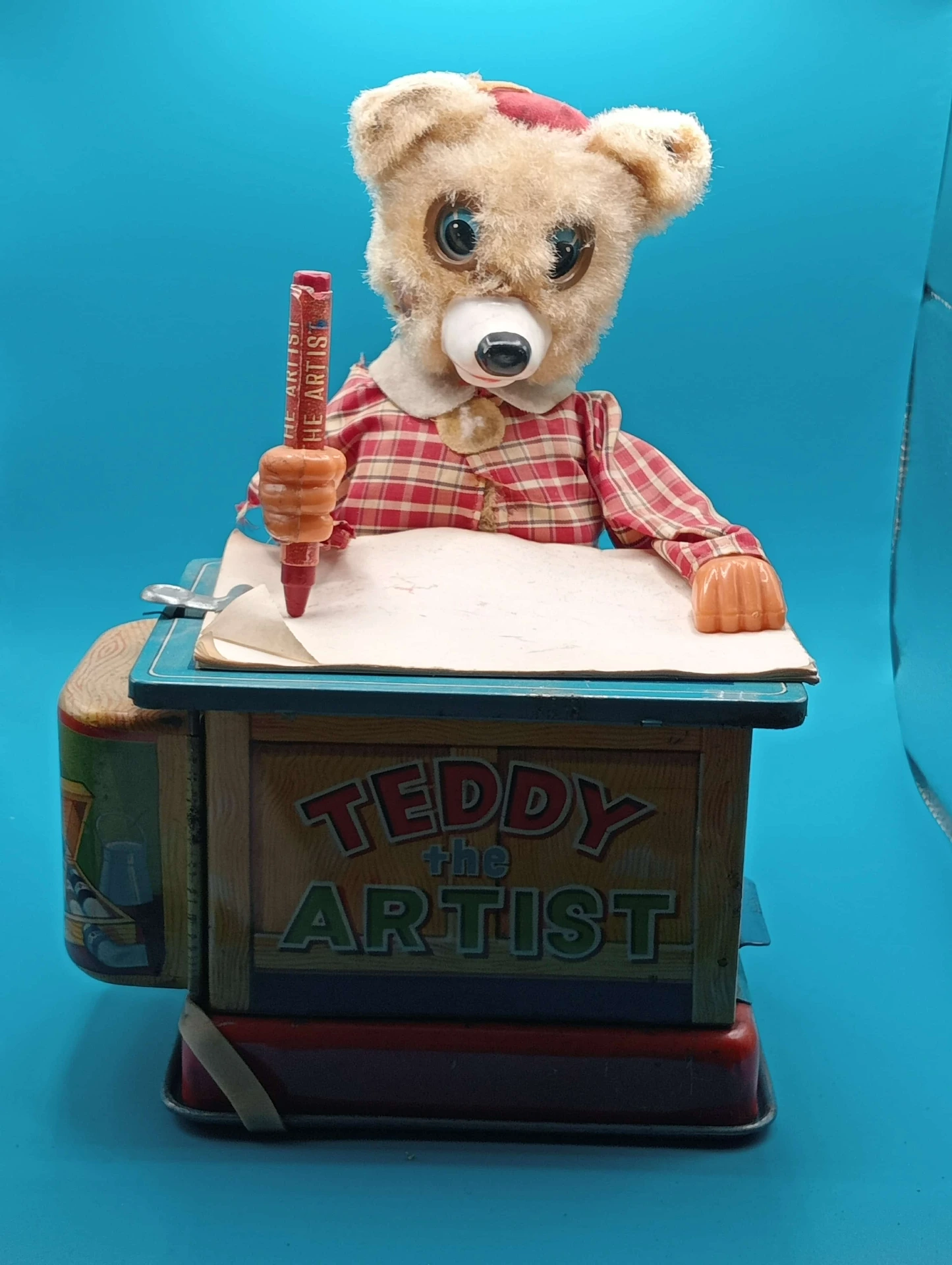 Teddy the Artist – Brinquedo mecânico vintage Japão anos 50