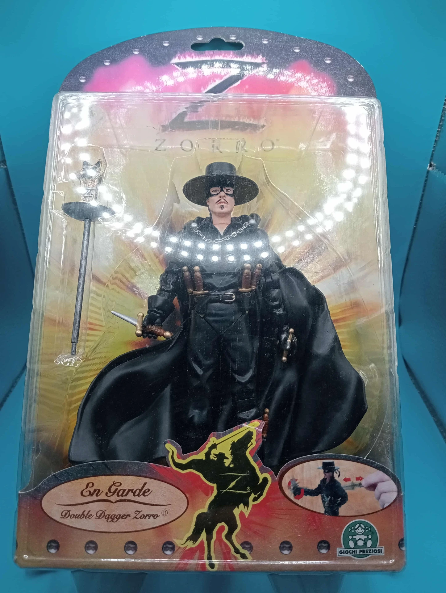 Figura Zorro Double Dagger – En Garde, blister Global Pursuit, rara y completa