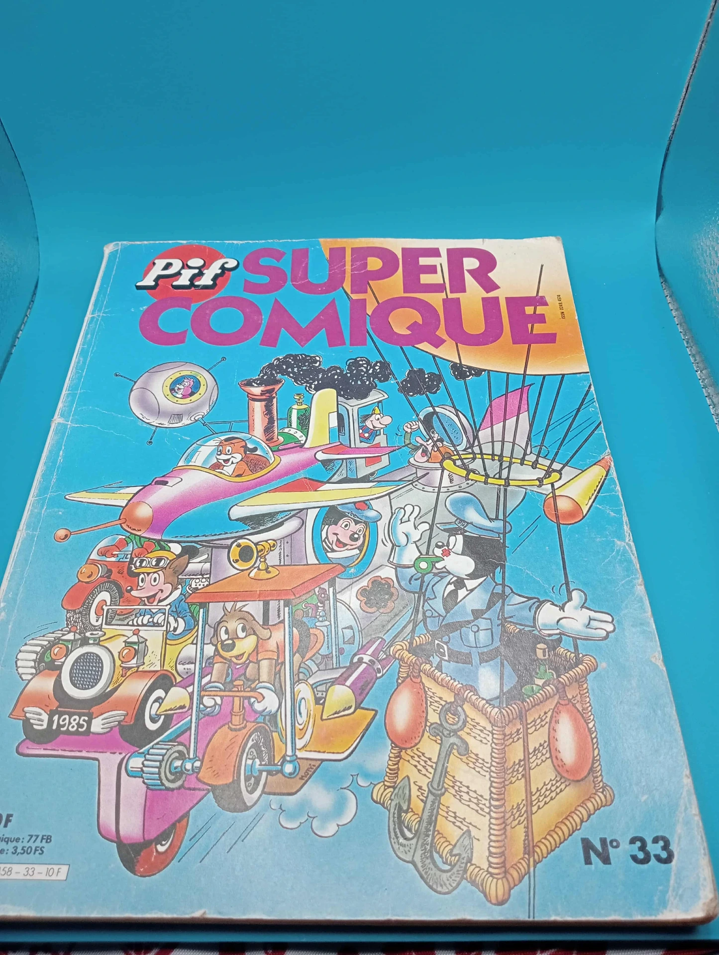 Pif Super Comique Nº33 – edição 1985 com HQ Hercule, revista vintage Vaillant