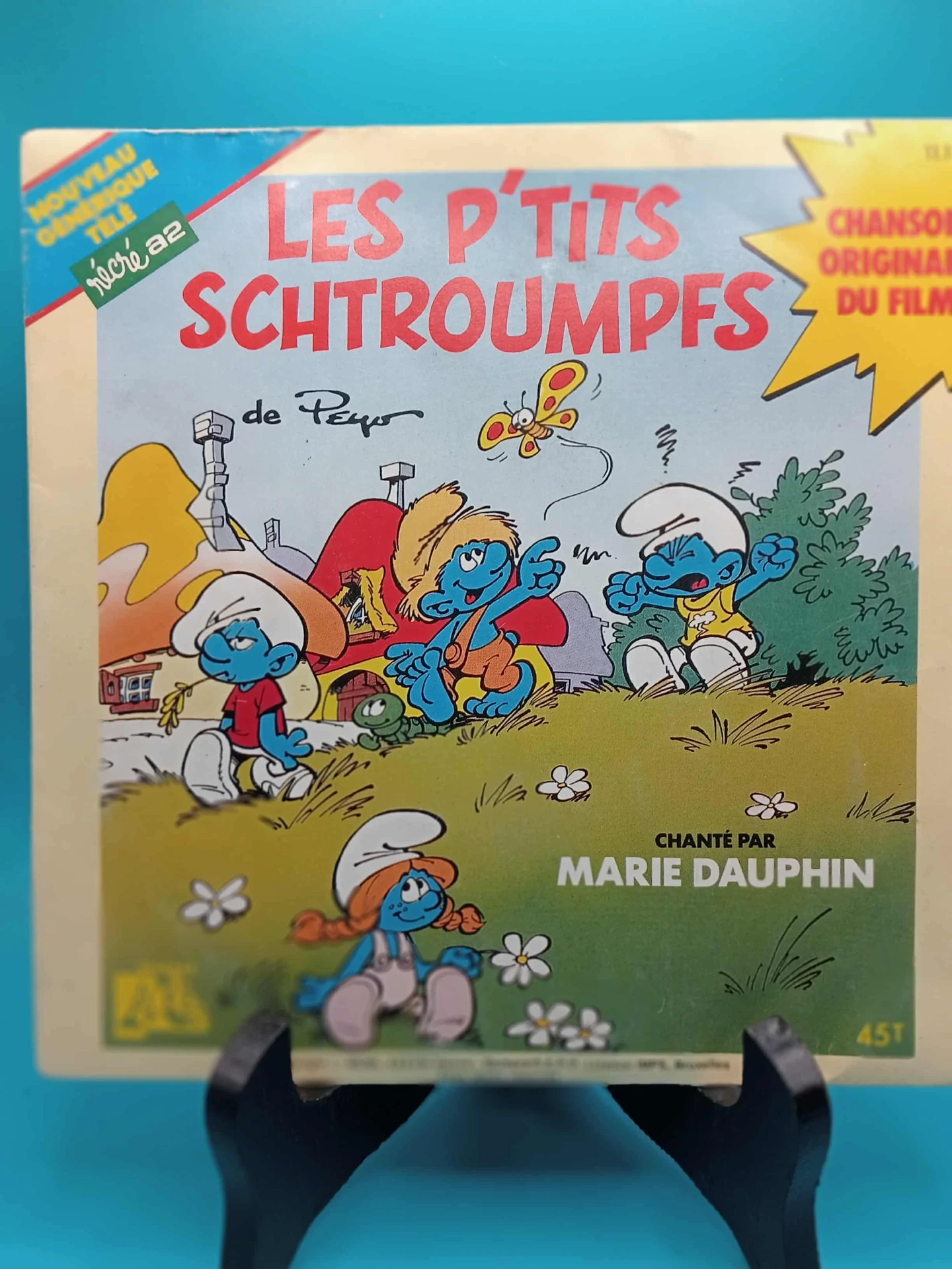 45T Os Pequenos Smurfs Marie Dauphin, Télé Récré A2, filme original 1980–82