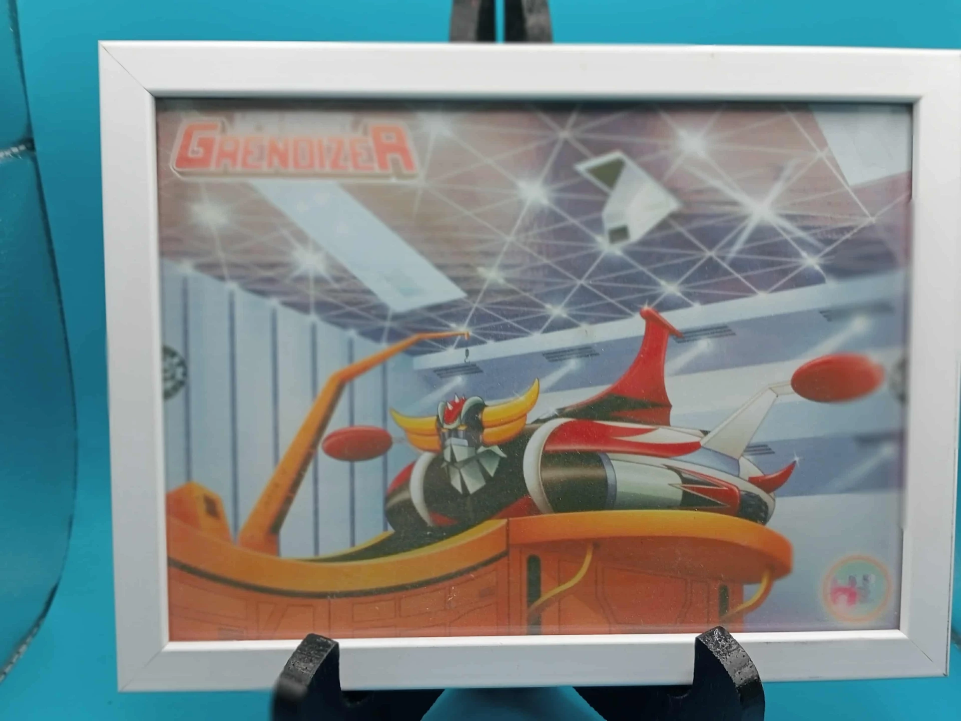 Affiche encadrée Grendizer, style rétro futuriste, hommage à Goldorak, anime culte