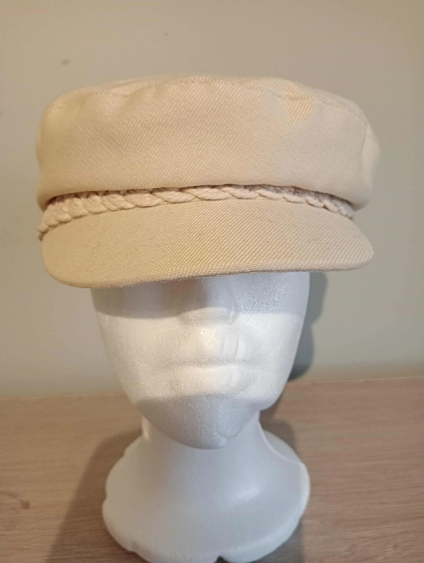 Brand new beige H&M cap – sailor chic with braided trim