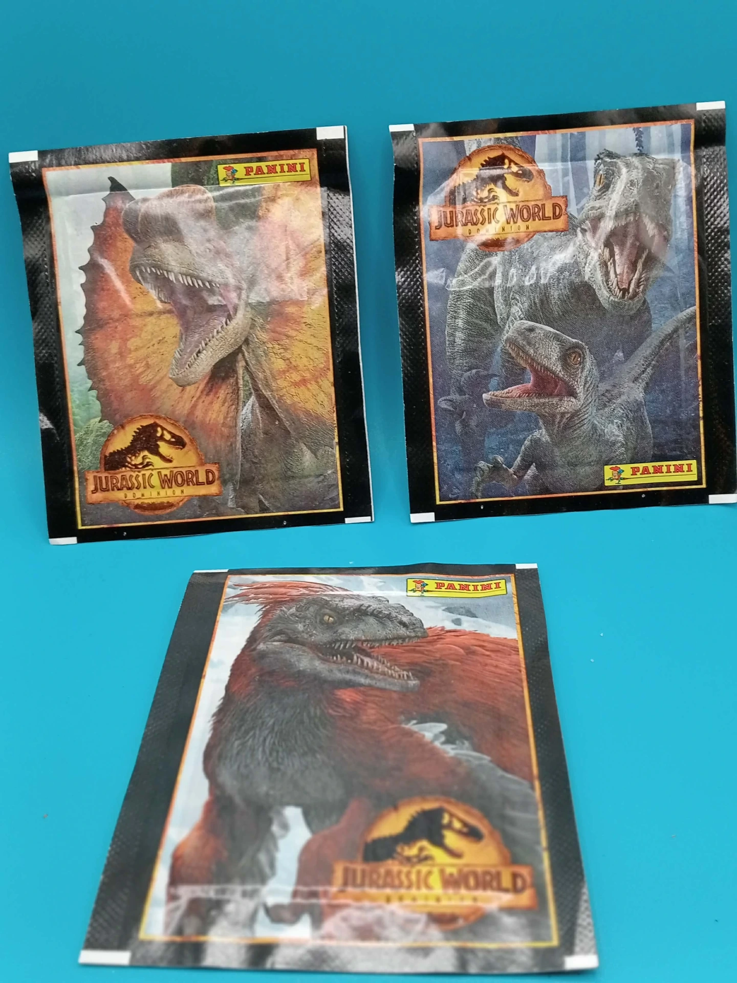 Pacotes Panini Jurassic World 2022 – Autocolantes de dinossauros “O Mundo Depois”