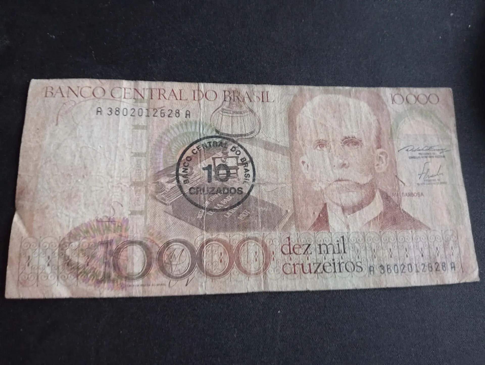 Billete brasileño 10.000 Cruzeiros – Rui Barbosa 1984