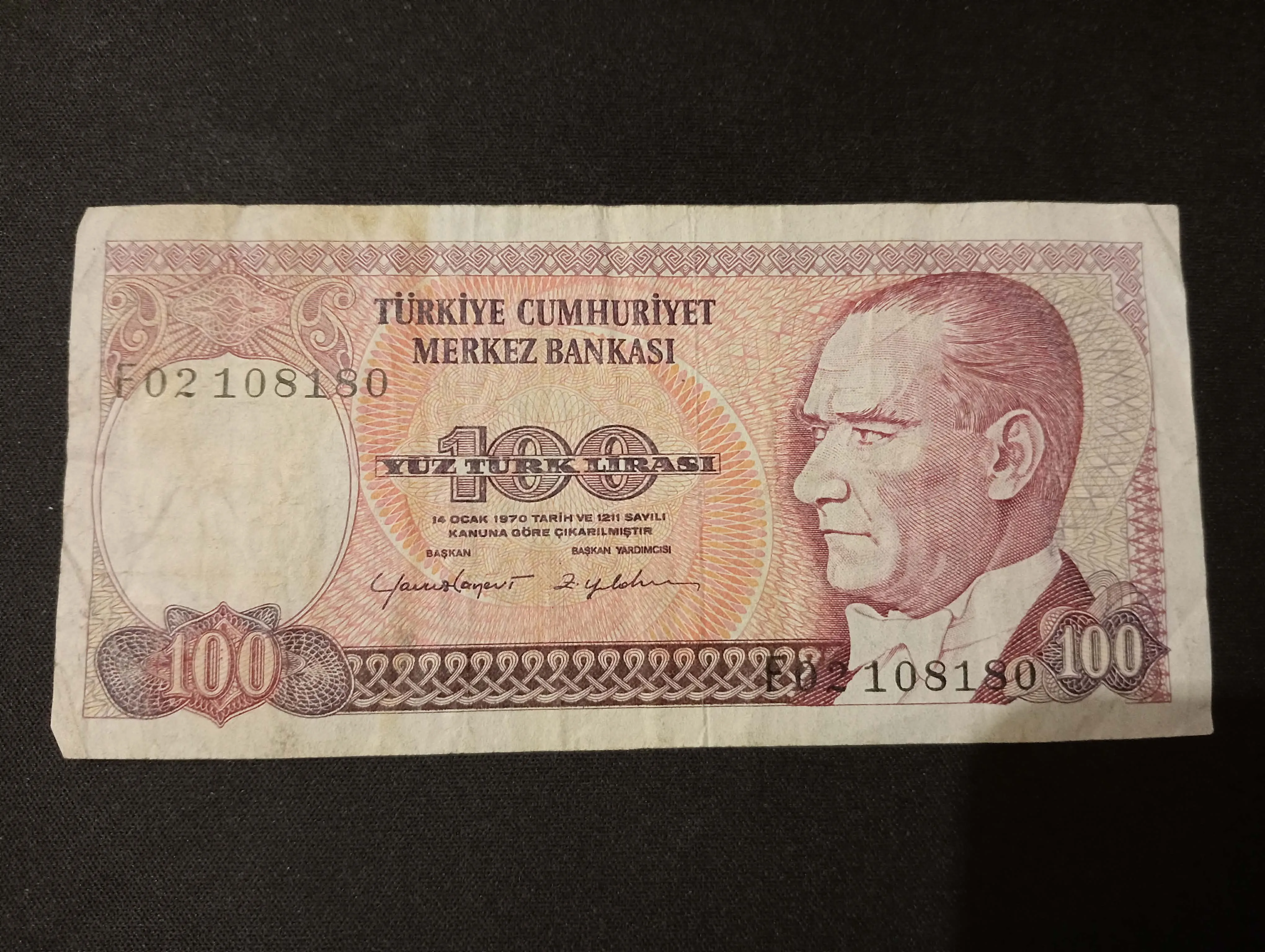 Nota turca 100 liras – Mehmet Akif Ersoy & Atatürk