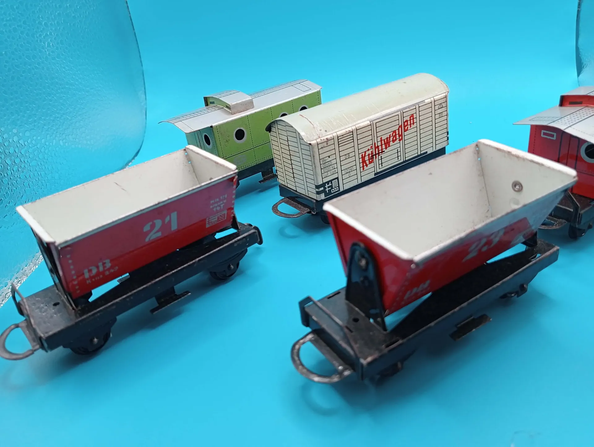 Ensemble de trains vintage DISTLER – Santa Fe & DB – Made in Germany