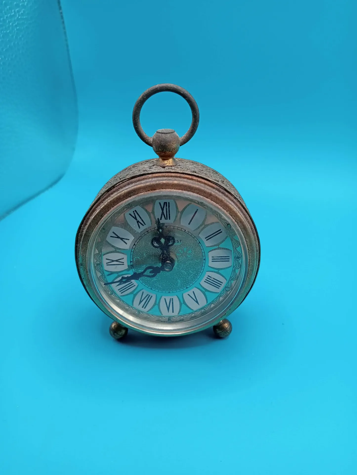 Réveil mécanique vintage – Made in West Germany – horloge rétro à remontoir