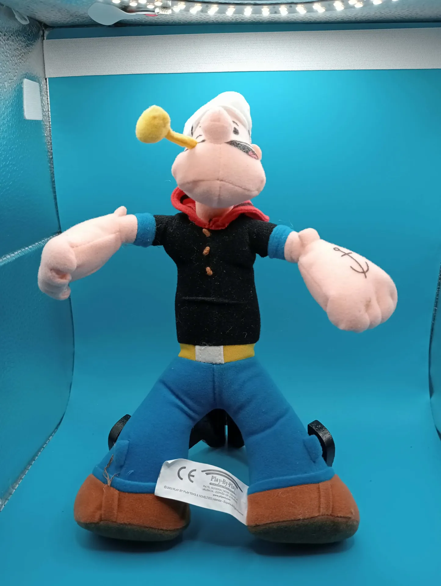 Peluche vintage Popeye 2003 – Play By Play – juguete coleccionable marinero