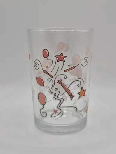 Verre fantaisie étoiles et ballons rose