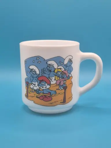 Tasse schtroumpfs Bénédictin 1989 - inauguration de la fête foraine