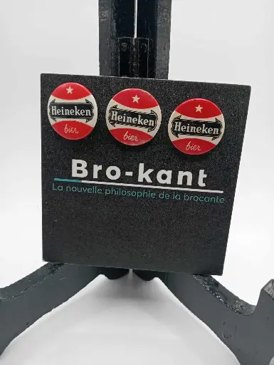 Lot de 3 badges Heineken ( années 60-70 )
