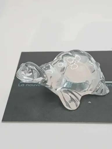 Petite tortue en verre transparent 