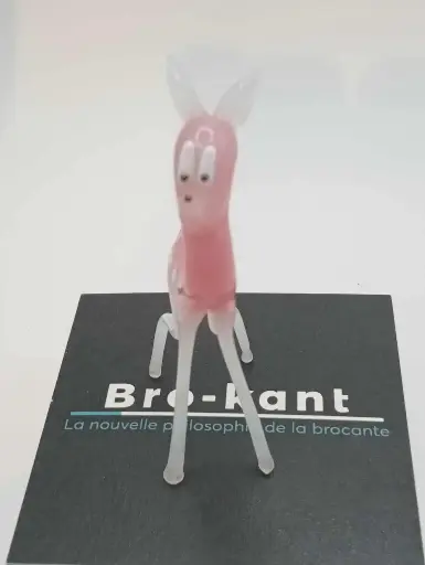 Faon en verre rose façon Murano