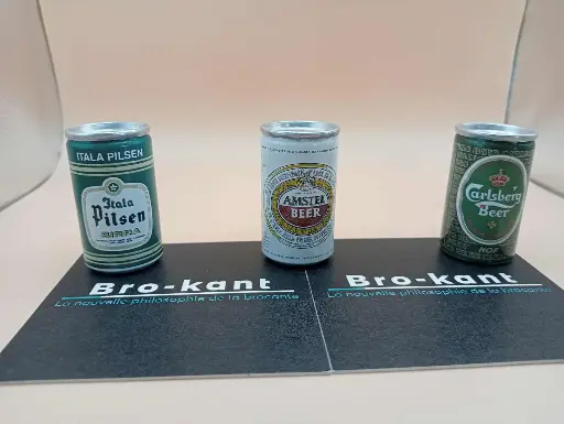 🍺 Lot de 3 mini cannettes décoratives – Itala Pilsen, Amstel, Carlsberg – 5 cm de pur style brassé