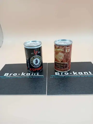 🍻 Lot de 2 mini cannettes décoratives – EXPORT & Sweetheart Stout – 5 cm de charme brassé