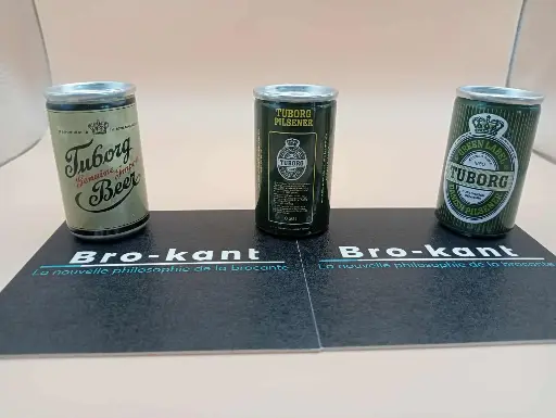 🍻 Lot de 3 mini cannettes décoratives – Tuborg – Pilsner & Genuine Quality – 5 cm de design danois