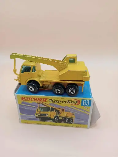 Matchbox Superfast n°63 – Crane Truck – Camion grue vintage avec boîte d’origine – Collector années 70