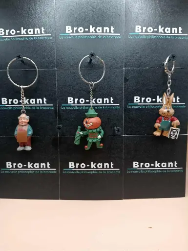 Porte‑clés publicitaires vintage – Keller, Vaillant & Fanta orange