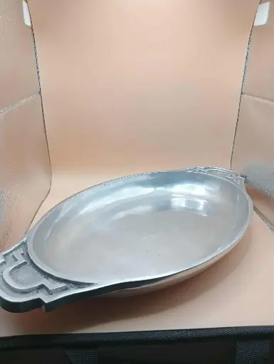 Plat de service vintage en inox 18/10 – Linha Fina / Made in Portugal – années 70/80