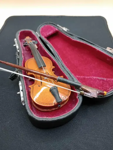  Petit violon de décoration avec étui – 13 cm
