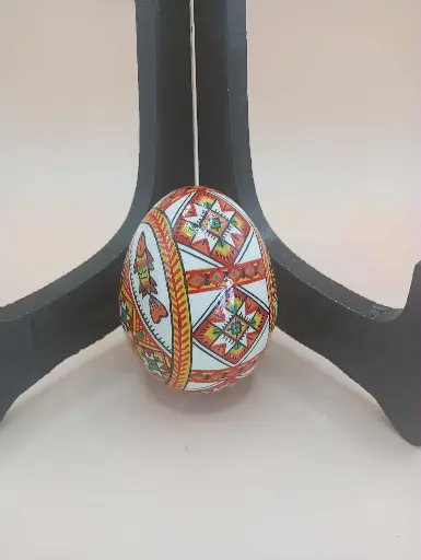 Œuf décoratif en bois peint – 7 cm