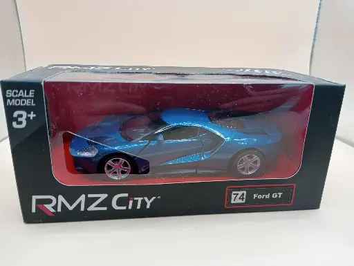 Miniature Ford GT RMZ City n°74 – Édition bleue métallisée en boîte Ford GT RMZ City Miniatuur n°74 – Metallic blauwe editie in doos