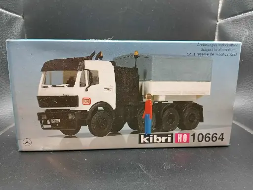 KIBRI HO 10664 Model Kit – DB Mercedes-Benz Truck with Crane – Scale 1/87 – 2000 Edition – Vintage Complete