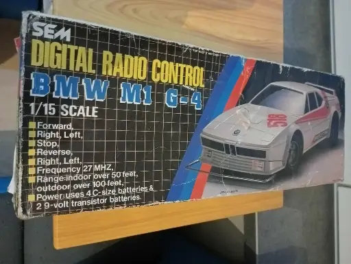 SEM BMW M1 G-4 radiografische auto – Schaal 1/15 – Jaren 1980 – Vintage afstandsbediening – Werking onbekend