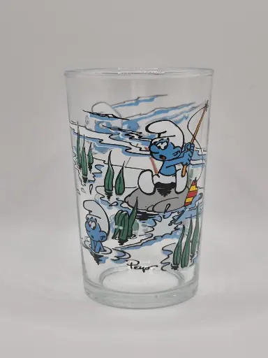 Verre schtroumpfs Bénédictin 1993 - les schtroumpfs à la pêche
