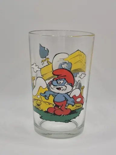 Verre schtroumpfs Bénédictin - aménagement du village