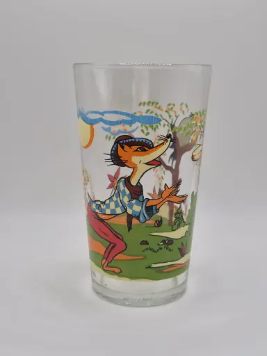 Verre fables - le corbeau et le renard