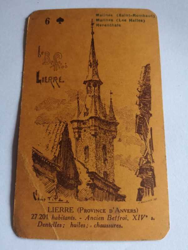 Carte à jouer ancien : Lierre des années 1925 - le beffroi Lier