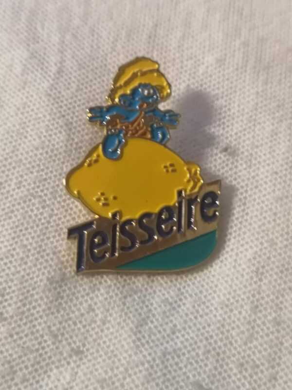 Pin's : Schtroumpf citron - Vintage pub Teisseire