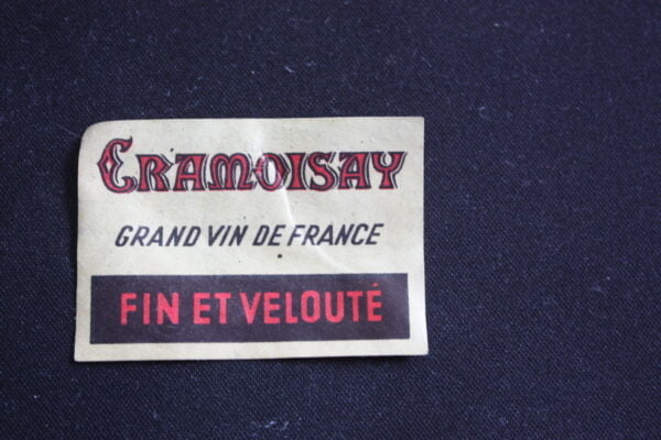 Etiquette de boite d'allumettes : Cramoisay grand vin de france années 60