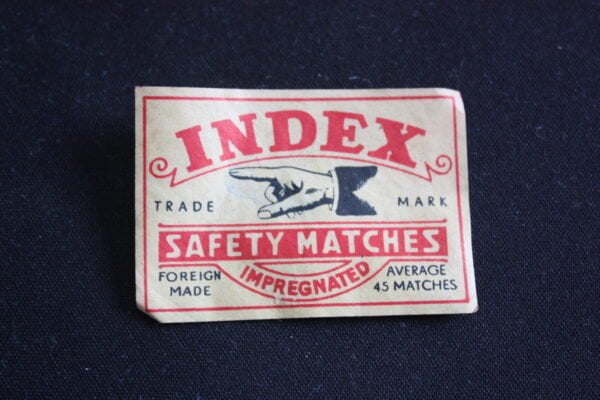 Etiquette de boite d'allumettes : INDEX safety matches années 60