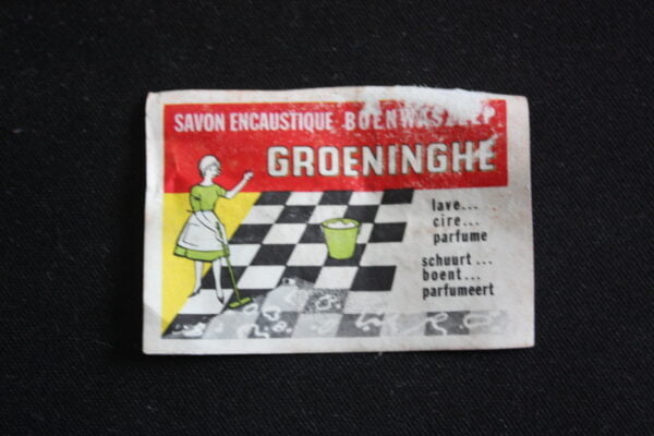 Etiquette de boite d'allumettes : savon encaustique Groeninghe années 60