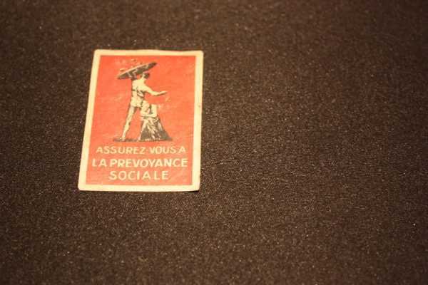 Etiquette de boite d'allumettes : la prévoyance sociale