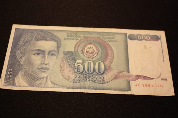 500 dinara Yougoslavie 1990