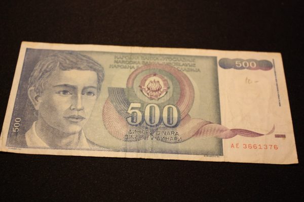 500 dinara Yougoslavie 1990