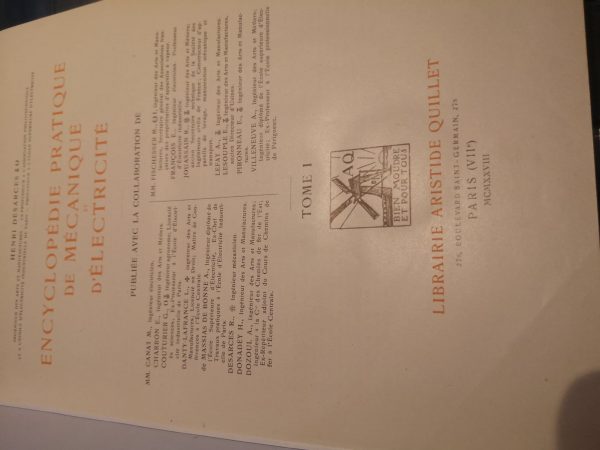 Encyclopédie pratique de mécanique et d'électricité tome 1