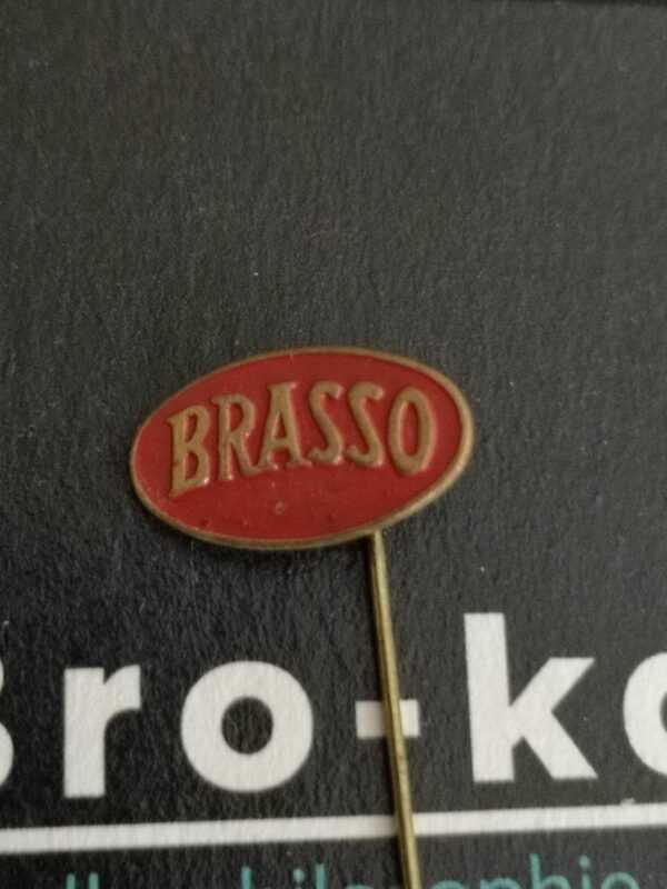 Brasso ovale rouge lettres doré