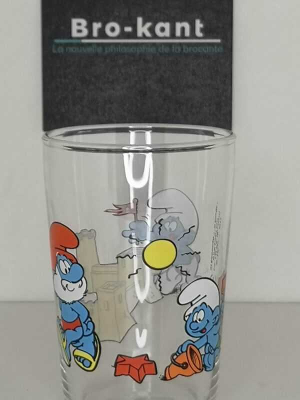 Verre à moutarde : Schtroumpf château de sable